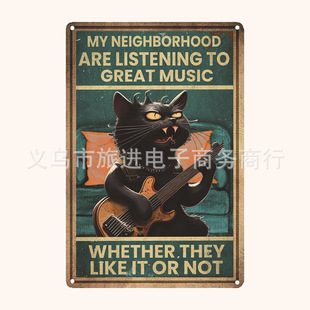 English cat logo tin painting Amazon Wish AliExpress temu