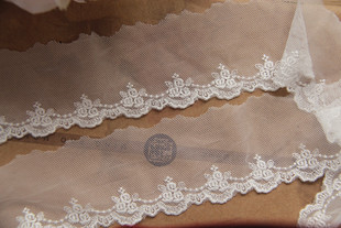 F9J5 handmade DIY lace lace garment accessories/rose small wave silk embroidery lace width 4cm