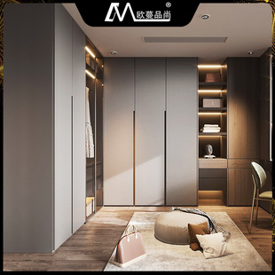 All Aluminum Wardrobe Customized Home Bedroom Wall-to-Top Combination White Light Luxury Style Aluminum Alloy Wardrobe Customized
