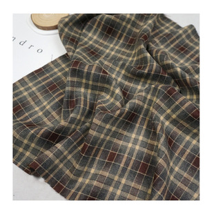 Spring and Autumn Wide Leg Pants Trousers Plaid Fabric TR rayon sanding yarn-dyed shirt Plaid overskirt fashion fabric