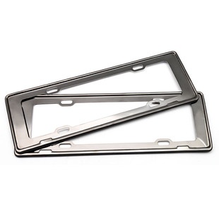 Factory direct supply new carbon fiber stainless steel license plate frame mirror license plate frame narrow side thickened license plate frame