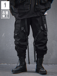 Jiye Heavy Industry 2025 Spring New Functional Wind Paratroopers Heavy Washed Overalls Men's Loose Casual Trousers Trendy