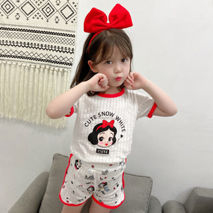 Special Sale Clearance Children's Pajamas Summer Thin Breathing Cotton Short-sleeved suit Home Air-conditioning Clothes for Boys and Girls for Babies