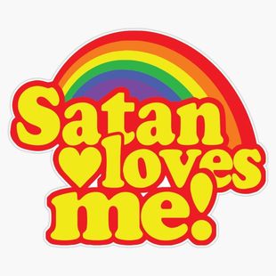 12.5x12.5cmSatan loves me наклейки на бампер автомобиля.