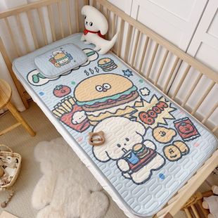 2025 Children's Latex Mat Two-piece Set Baby Cartoon Baby Mat Machine Washable Air Conditioning Ice Silk Mat Soft Mat
