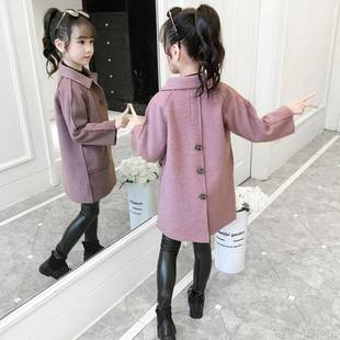 Girls' Coat Spring and Autumn 2025 New Style Children's Fashionable Woolen Korean Style Children's Spring and Autumn Outer Wear Foreign Style Coat
