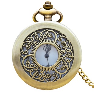 A generation of hot selling vintage classic drop glue flower thin chain quartz large pocket watch men's and women's decorative hanging watch