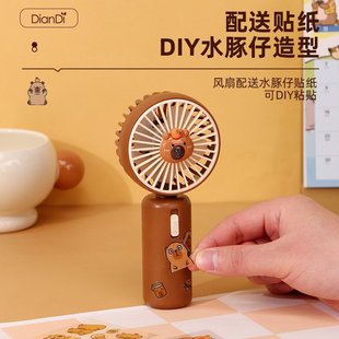 2025 new drop cartoon kappi bala handheld small fan usb rechargeable portable desktop outdoor fan
