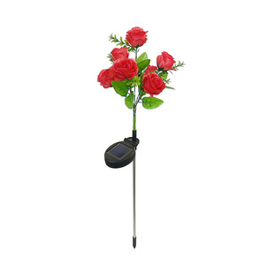 New solar seven head rose lamp outdoor courtyard decorative floor lawn lamp LED simulation lantern