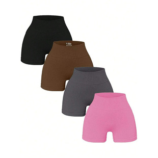 Cross-border Thread Hip-lifting Yoga Shorts High Waist Sports Fitness Outdoor Running Leisure Shorts Quick-drying Hip-lifting Shorts