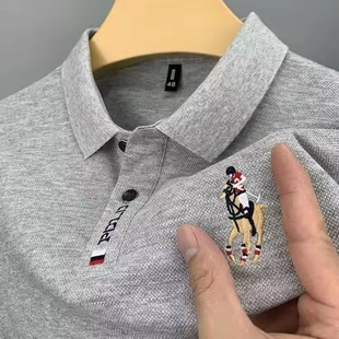 Новая Модная молодежная популярная мужская повседневная Стандартная рубашка с короткими рукавами 2024 года, модная художественная летняя однотонная Модная рубашка поло