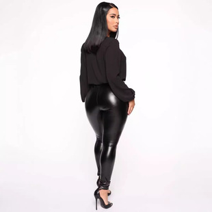 2023springPU leggings woman leather pants amazon sexy tight