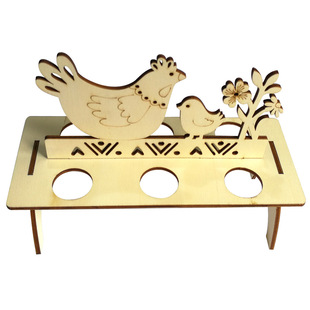 JM00331 Wooden Easter DIY Egg Rack Rabbit Ornaments Rabbit Egg Rack Home Decoration