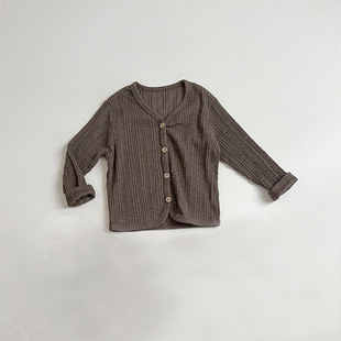 Spring and Summer 2025 Irregular Pit Small Cardigan for Boys and Girls Baby's Outer Wear Sun Protection Clothing Baby's Air-conditioning Shirt Jacket