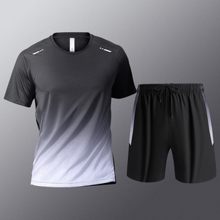 Sports T-shirt Men's Quick-drying Short-sleeved Ice Silk Summer Thin Top Loose Fitness Running Basketball Training Clothes Free Shipping