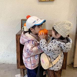 Korean-style Thickened Winter Children's Hooded Cotton-padded Coat Dinosaur Bear Loose-fit Japanese-style Korean-style Cotton-padded Jacket for Boys and Girls