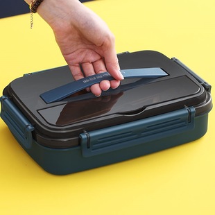 Student Lunch Box 304 Stainless Steel Office Worker Large-Capacity Separated Lunch Box Canteen Meal Artifact Can Be Heated in the Microwave