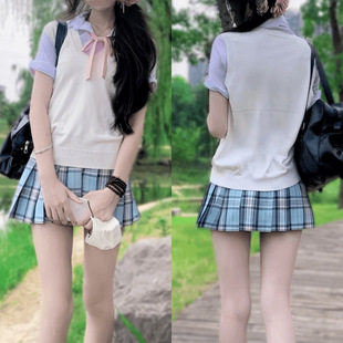Japanese School for JKjk Uniform Student Vest Stacked Dress Sweater Vest suit College Style Knitwear Top
