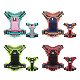 Upgraded new dog traction rope color matching dog chest back outdoor dog walking breathable wear-resistant pet chest back waterproof explosion-proof