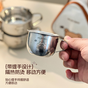 Cartoon Portable Children's Bowl Outdoor Picnic Camping Dinner Tableware Baby Self-feeding Fork Spoon Bowl Supplementary Food suit