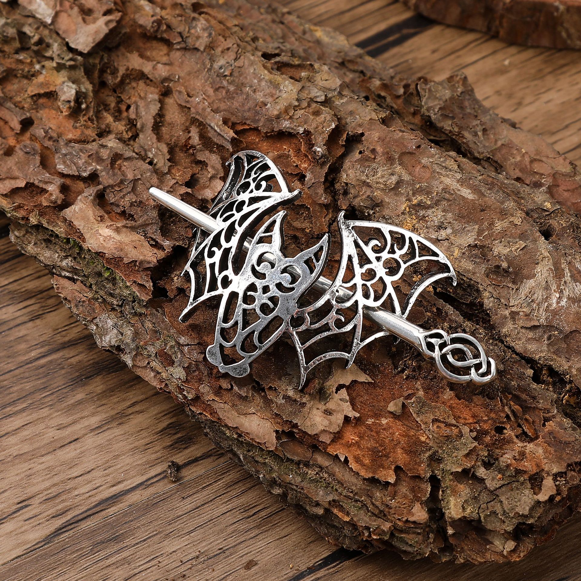 Cross-Border Hot-Selling Viking Retro Bat Hairpin Gothic Women's Hairpin Nordic Norwegian Style Hair Accessories Wholesale