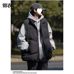 Foreign Trade Men's Warm Sleeveless Jacket Winter Simple Classic Pocket Vest Korean Loose Couple's Waistcoat