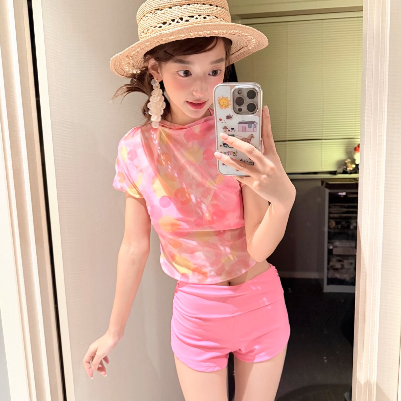 Sexy Swimwear for Women 2026 New Style Printed T-Shirt, Slimming, Beautiful, Cute, Small Bust, Two-Piece, Flat-Angle, Hot Spring Vacation