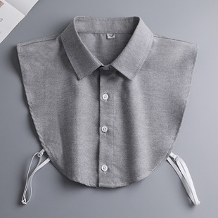 Men's Fake Collar Cotton All-match Striped Professional Tooling Casual Dress Sweater Decorative Autumn Winter Spring Shirt Pointed Collar