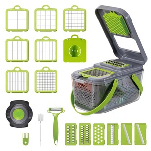 Customized Vegetable Cutting Artifact Multifunctional Vegetable Cutter 22-Piece Set Vegetable Cutter Storm Vegetable Cutter Shredder Storage Box