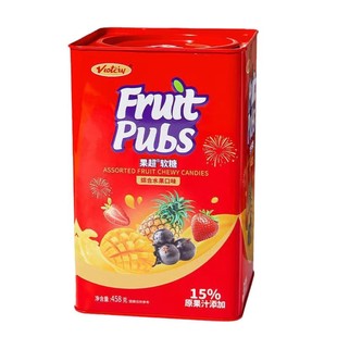 Guochao Gummy Mixed Fruit Toffee Tin Can Gift Box Company Group Purchase New Year Goods Gift Spring Festival Candy Wholesale