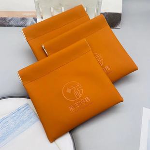 Hermès оранжевая кожаная сумка для шрапнели, помада, солнцезащитные очки, сумка для хранения кабеля для передачи данных наушников, можно напечатать с логотипом, бесплатные образцы