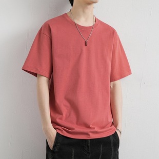 Men's T-shirt Short-sleeved 2024 New Summer Round Neck Couple's Half-sleeved T-shirt Men's and Women's Base Shirt T Klein Blue