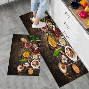 Kitchen Floor Mat Non-Slip Oil-Proof Foot Mat Household Kitchen Waterproof Dirty-Resistant Water Absorbent Oil-Absorbing Mat Door Entrance Carpet