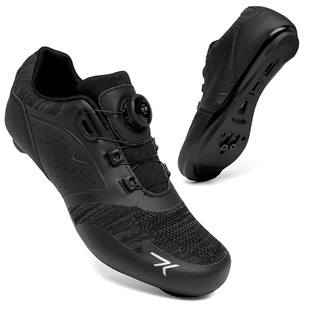 New Highway Mountain Riding Shoes Bicycle Self-locking Shoes Flying Woven Men's and Women's Outdoor Sneakers Lock Shoes