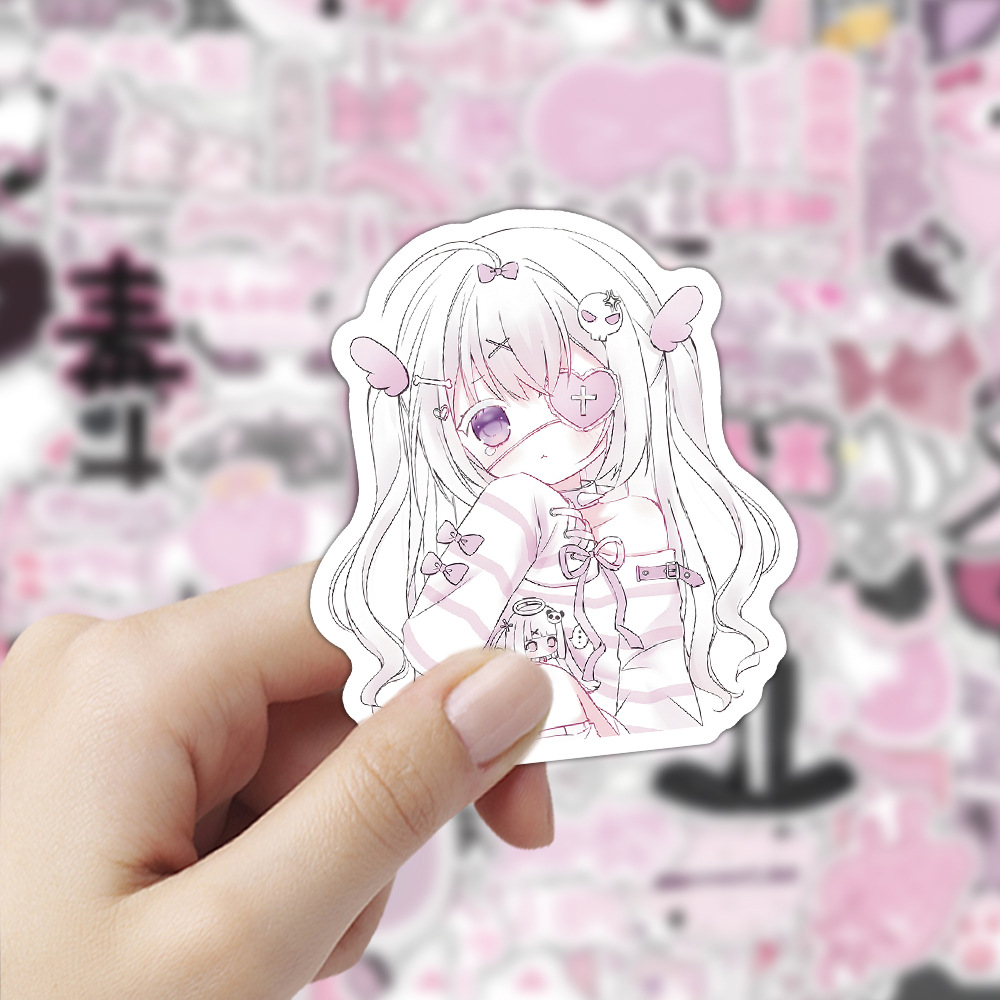 100 Pink Ins-Style Lace Material Stickers for DIY Creative Collage on Mobile Phones, Notebooks, Water Bottles, Desks, and Computers