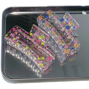 Korean style ins spring and summer candy bubble floral polka dot shark clip niche cute simple girl back head grip