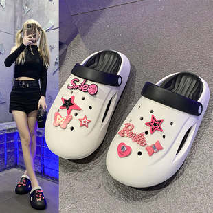 New women's hole shoes summer cartoon fashion accessories soft bottom wear-resistant thick bottom home casual beach sandals