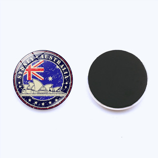 World Flag Logo Building Refrigerator Stickers Crystal Glass Soft Magnetic Whiteboard Stickers Magnetic Decorations 25mm