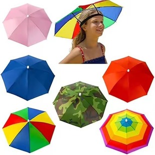 Outdoor Folding Sunny Umbrella Hat Umbrella Fishing Fish Hat Umbrella Large Children Adult Hat Umbrella Hat for Men and Women