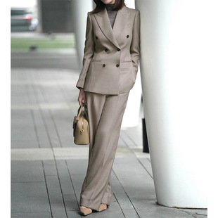 Factory wholesale high J sense light beige suit temperament formal high D business suit two-piece business suit women