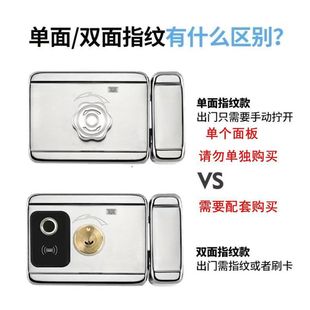 Apartment building electronic lock intelligent anti-theft iron door wiring-free swipe card electric lock door single fingerprint lock password remote control