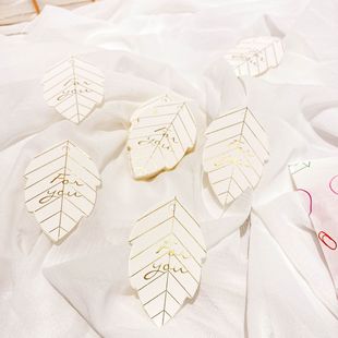 Tag Spot Black and White Bronzing Leaves Accompanying Gift Card Gift Decoration Small Tag Small Accessories Wedding Tag