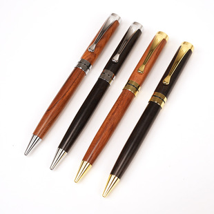 Brass Sandalwood Ballpoint Pen Adult Writing Solid Wood Metal High Color Value Rotating Pen Business Office Commemorative Gift