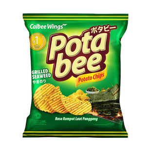 Calbee Imported from Indonesia Grilled Seaweed Flavored Salted Egg Flavored Potato Chips Puffed Food Snacks 68g