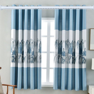 No-hole-free installation of curtains, partition, bedroom, shading, living room, bay window, a complete set of telescopic rods with poles, no-installation