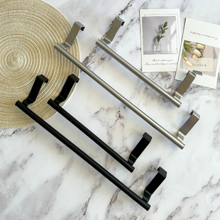 in stock stainless steel towel rack non-perforated towel pole bathroom single pole towel rack cabinet door back type rag rack