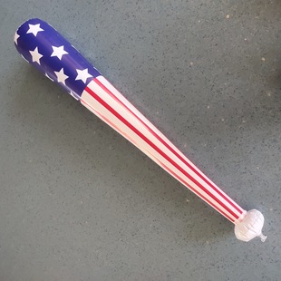Cross-border in stock PVC inflatable stick hammer hitting toy blowing baseball bat wood grain stick Smiley Face Stick American stick