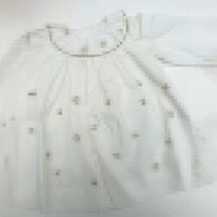 2024 New Girls' children's clothing gold thread embroidered lace doll collar cotton shell buckle dress dress