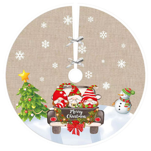 Christmas holiday decorations cartoon printing cute pattern 90CM doll tree skirt Christmas tree bottom apron dress up