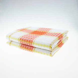 Factory custom export yarn-dyed plain cloth plaid tea towel cotton kitchen towel can change the craft kitchen rag